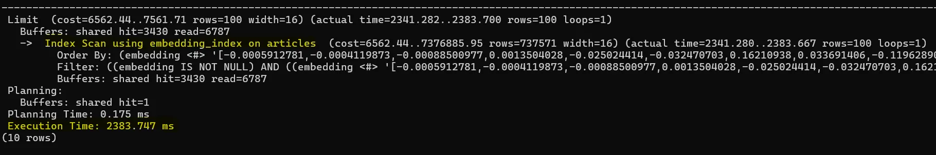 Query plan for approximate search